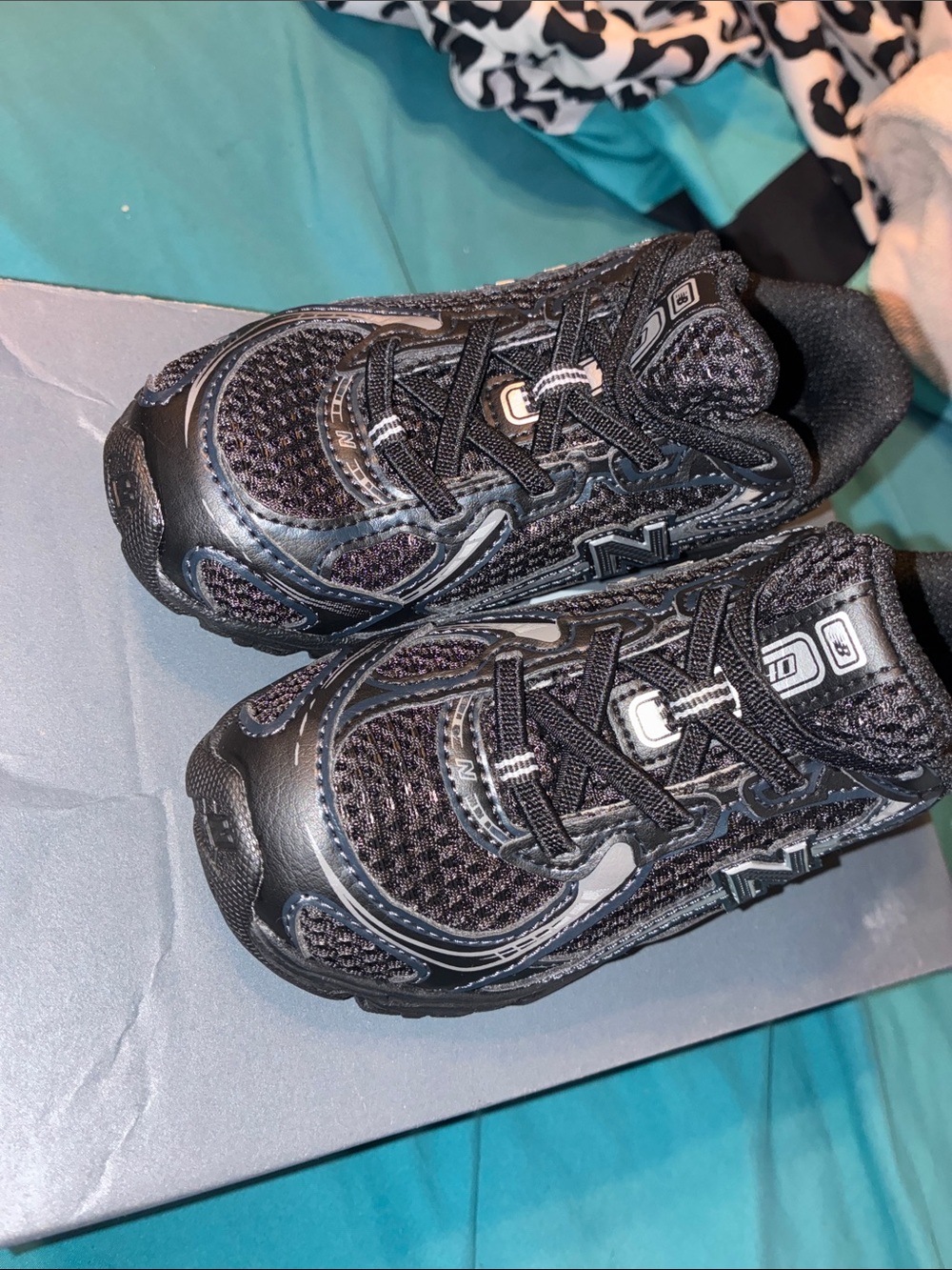 New Balance Kids Black Mesh Athletic Sneakers